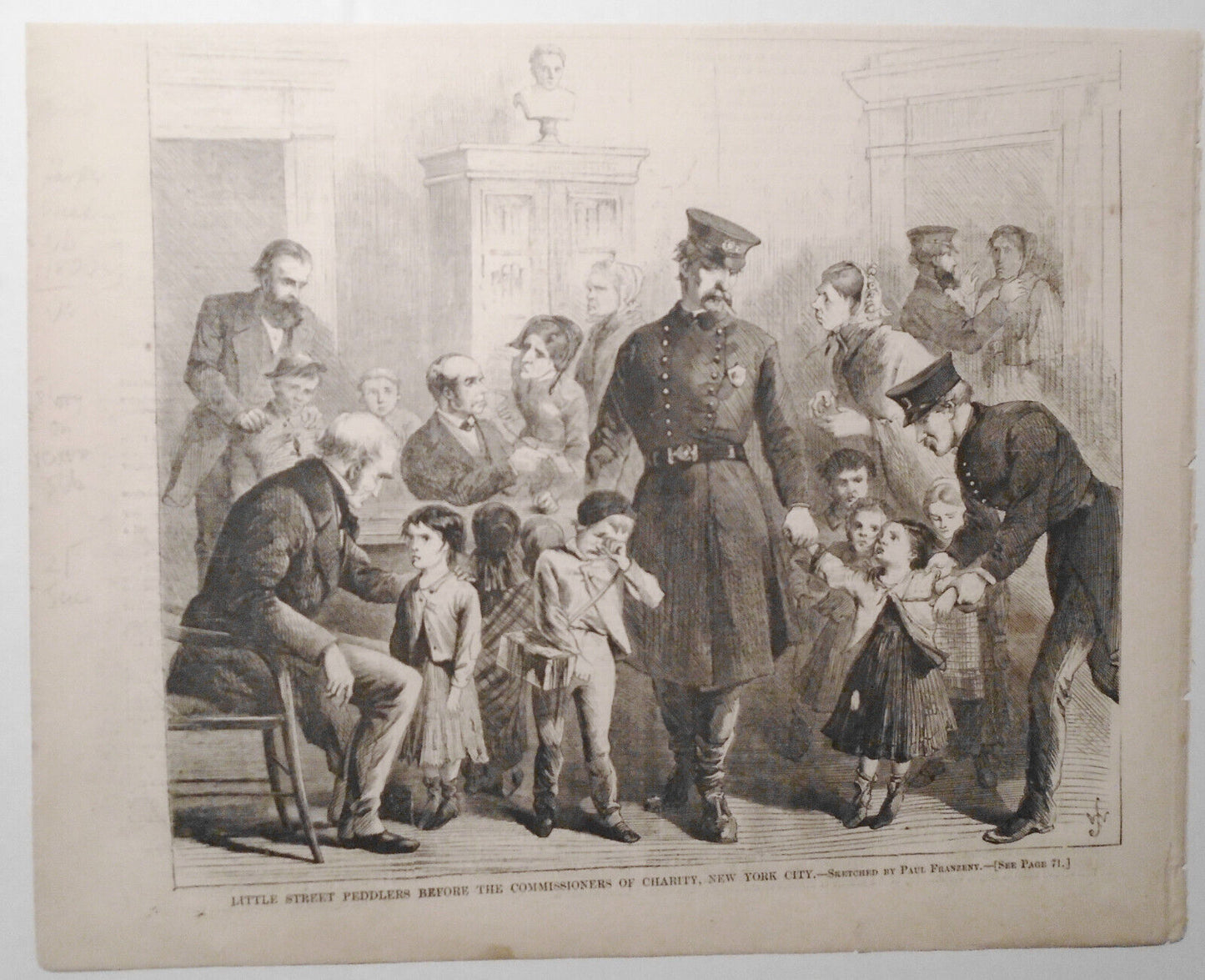 Little Street Peddlers Before Commissioners Of Charity - Harper's Weekly. 1869