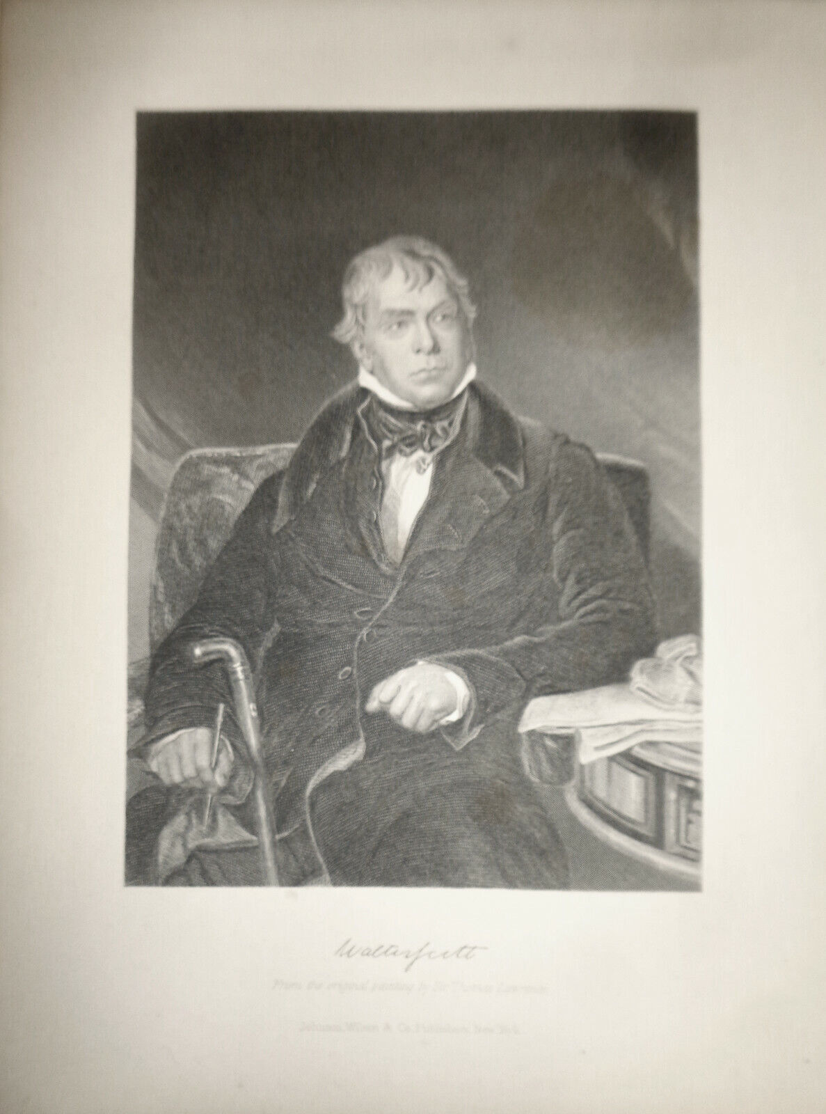 Sir Walter Scott  - original engraving - 1876 - Duyckinck Int'l Gallerie