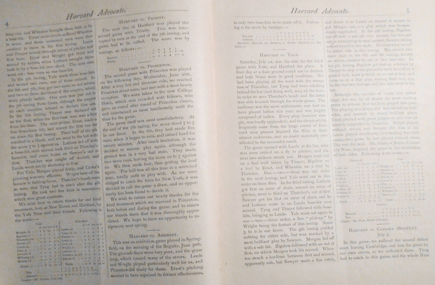 The Harvard Advocate: Vol. 22 & 23 - Sept 28, 1876 to June 22, 1877.  Sports etc