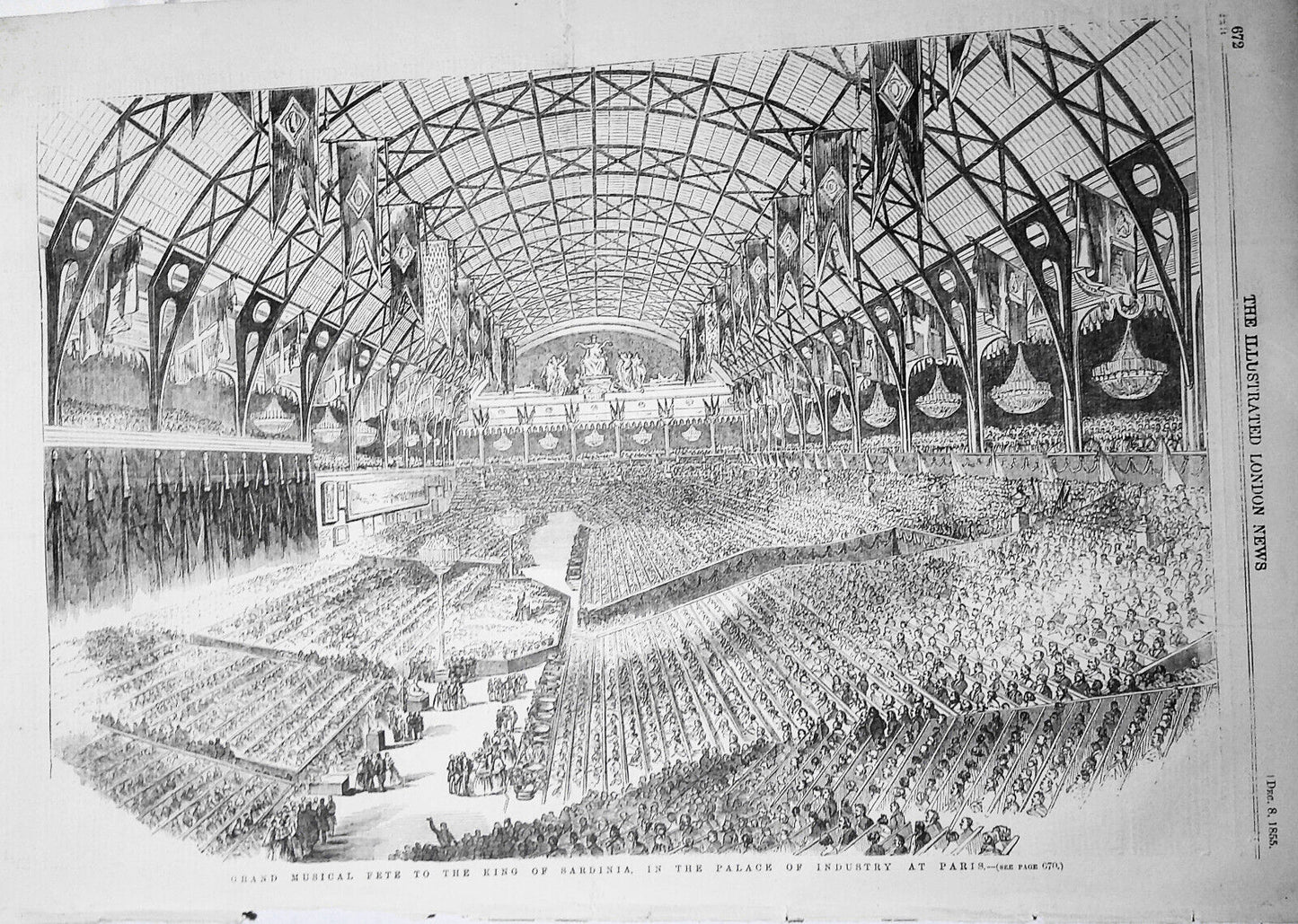 1855 Grand Musical Fete To The King Sardinia in the Palace Of Industry at Paris