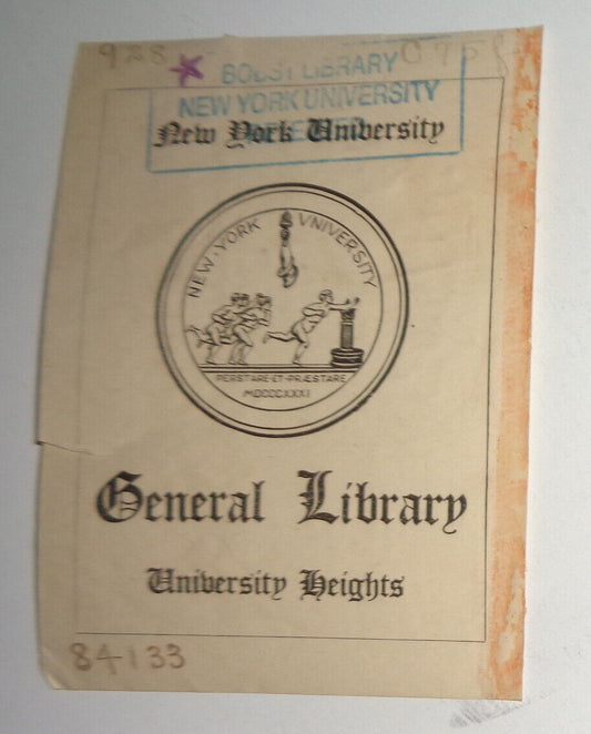 New York University, General Library - Ex Libris Bookplate, 19th century