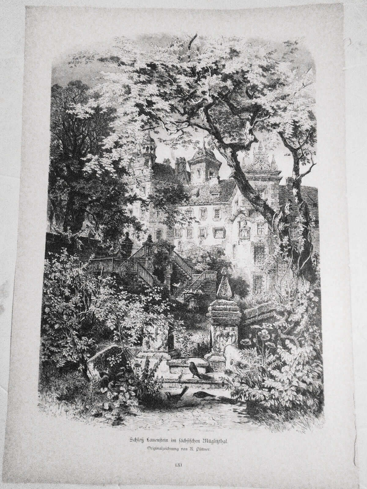 Schloß Lauenstein im sächsischen Müglitzthal, by R. Puttner -- 1882