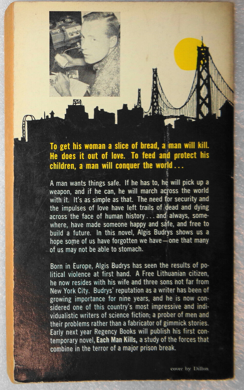 Some Will Not Die, by Algis Budrys. 1961 Regency Books, RB 110 Paperback 1st ed.