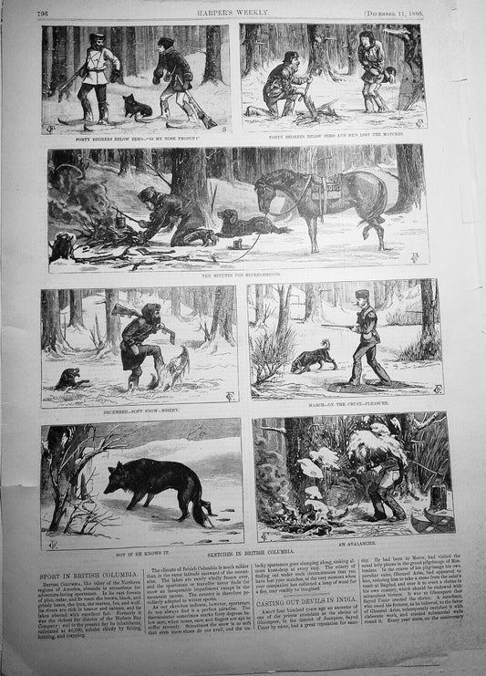 Sketches in British Columbia - Harper's Weekly, December 11, 1880. [Sportsmen]