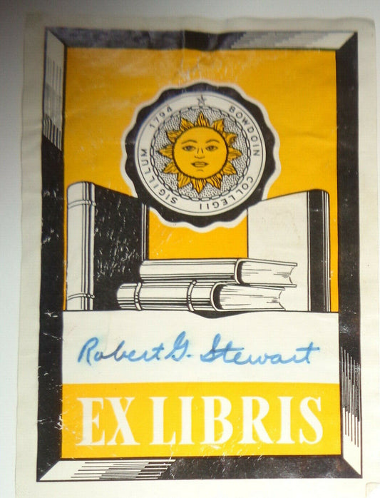 Bowdoin College - Ex Libris Bookplate of Robert G. Stewart