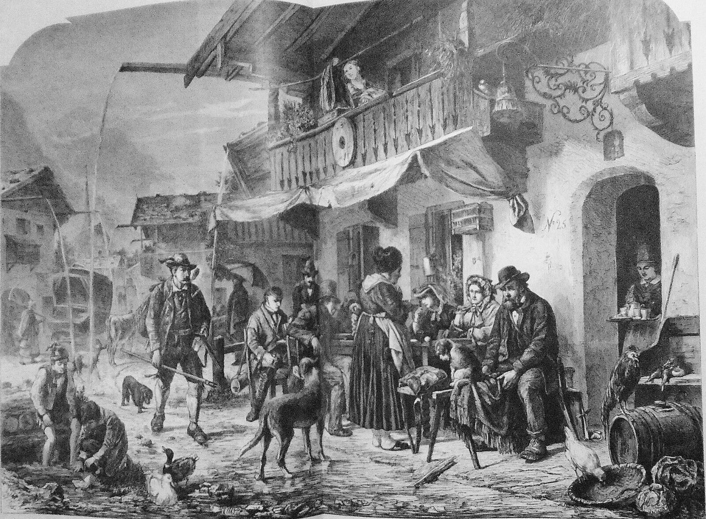 Ein Regentag im Gebirge, von Karl on Enhuber - 1884 -  22 x 16 inches - Original