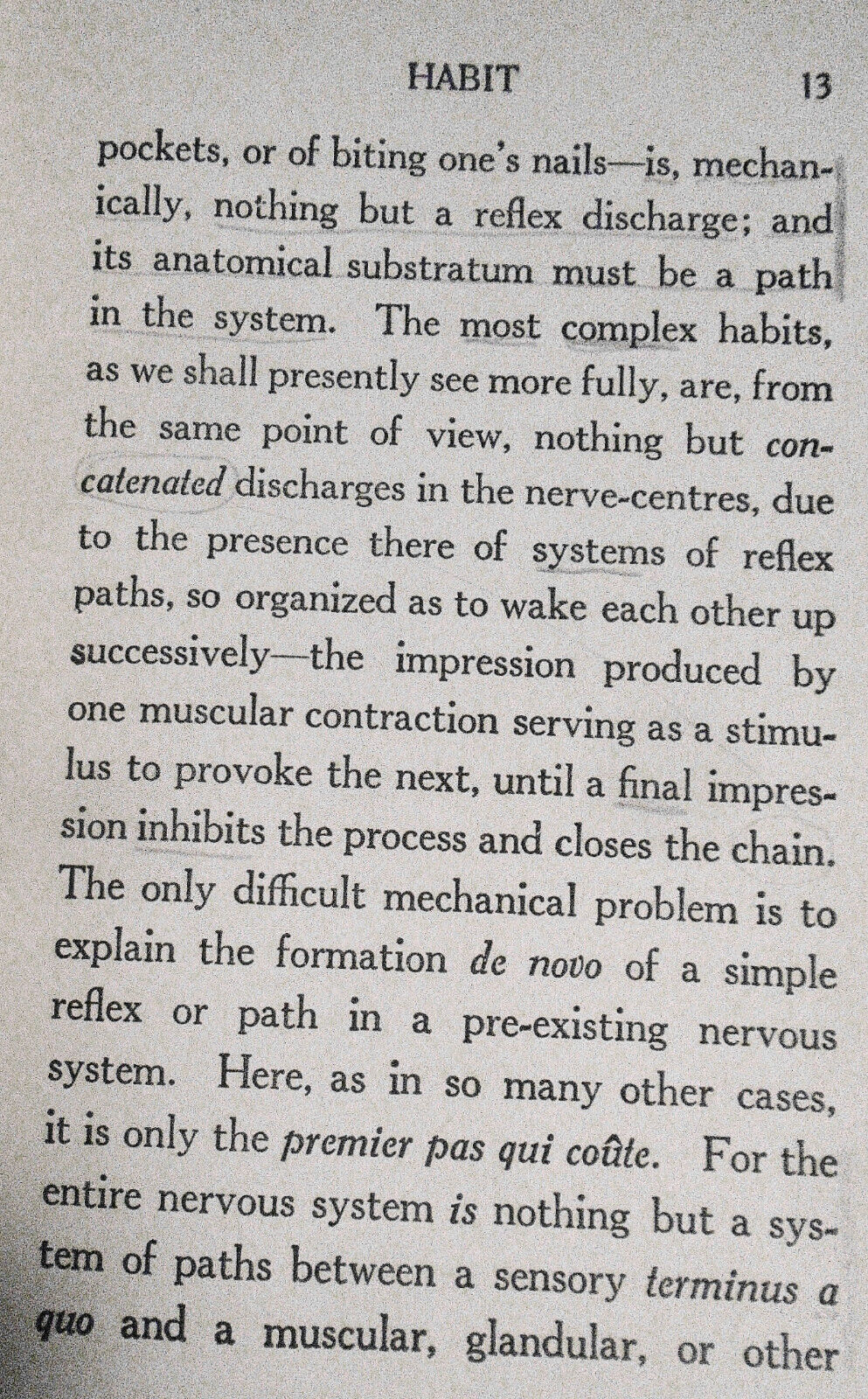 William James: Habit SIGNED by Robert S Mulliken Nobel Prize winner in Chemistry