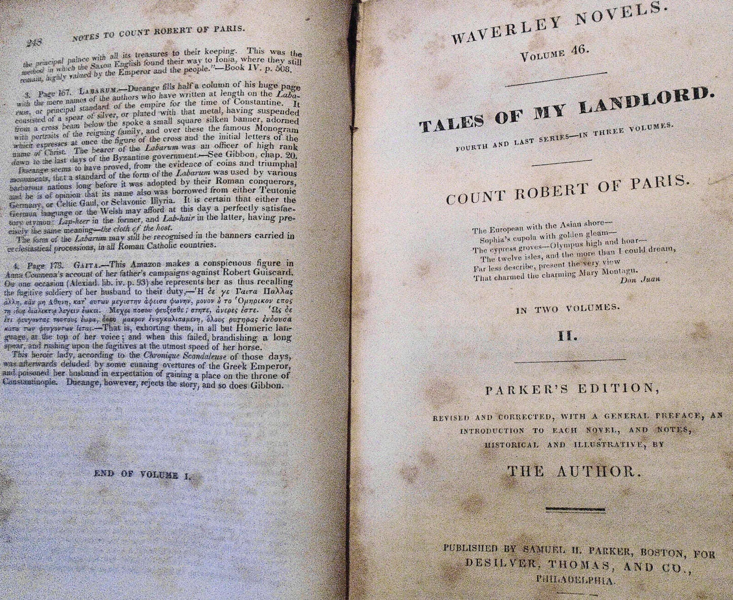 1836 Count Robert Of Paris -Sir Walter Scott Tales Of My Landlord Waverly 45, 46