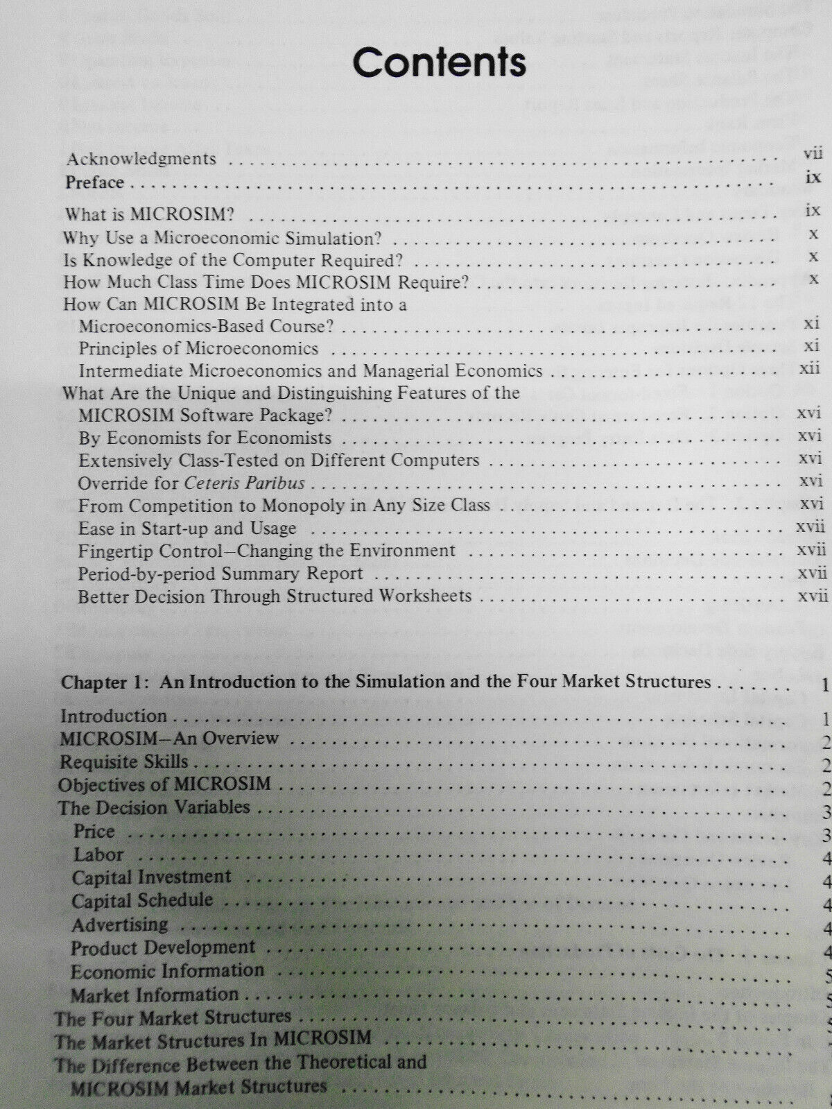 Student manual for microsim : a computerized microeconomic simulation, 1984