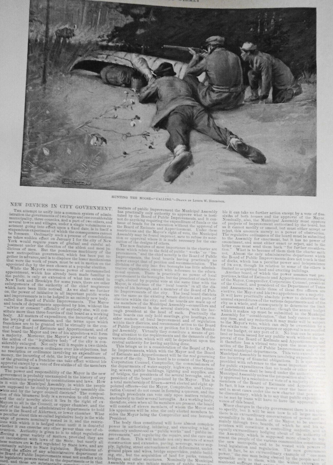 Harper's Weekly  January 1, 1898 -  Original - Frost: Ruffed-Grouse Shooting etc