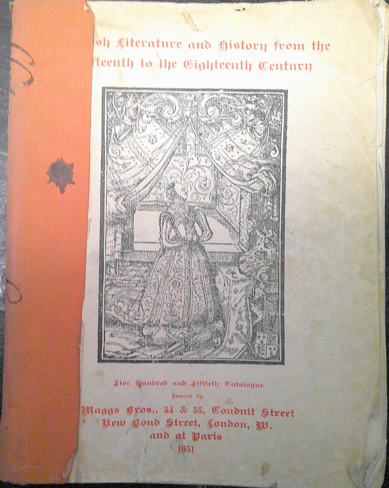 1931 English literature & history from 15th to 18th century. Maggs Bros. No. 550