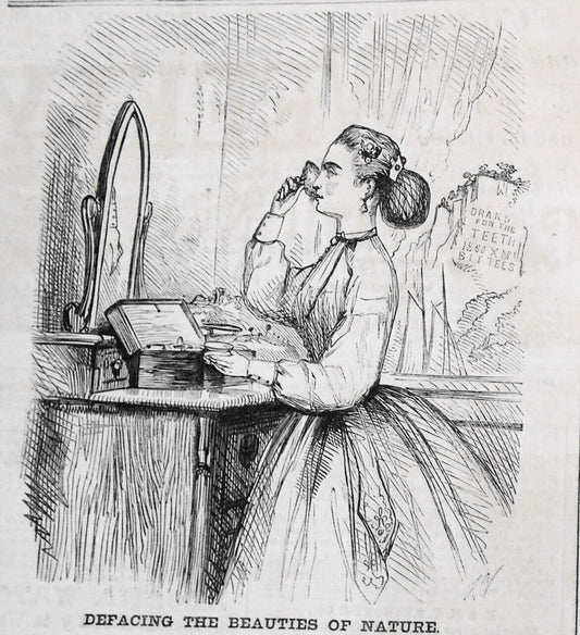Defacing the Beauties of Nature - Harper's Weekly October 28, 1865. [Cosmetics]