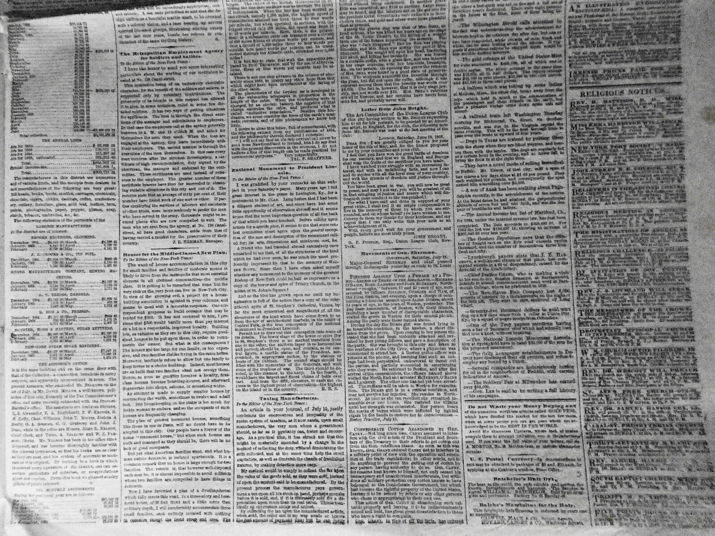 The New York Times, Sunday July 16, 1865. Civil War; Miss Harris Insanity Trial