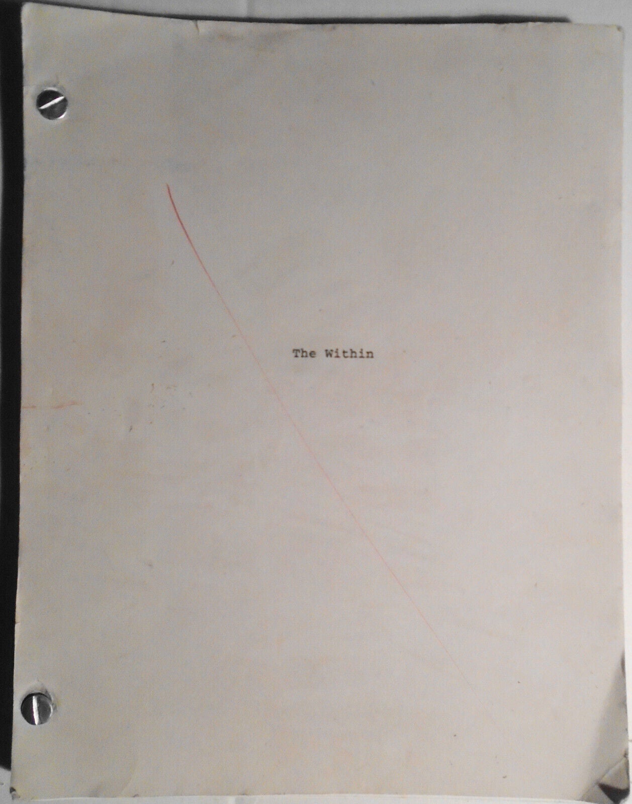 The Within, by Nels Israelson, 2001. Original Screenplay. Revised First Draft