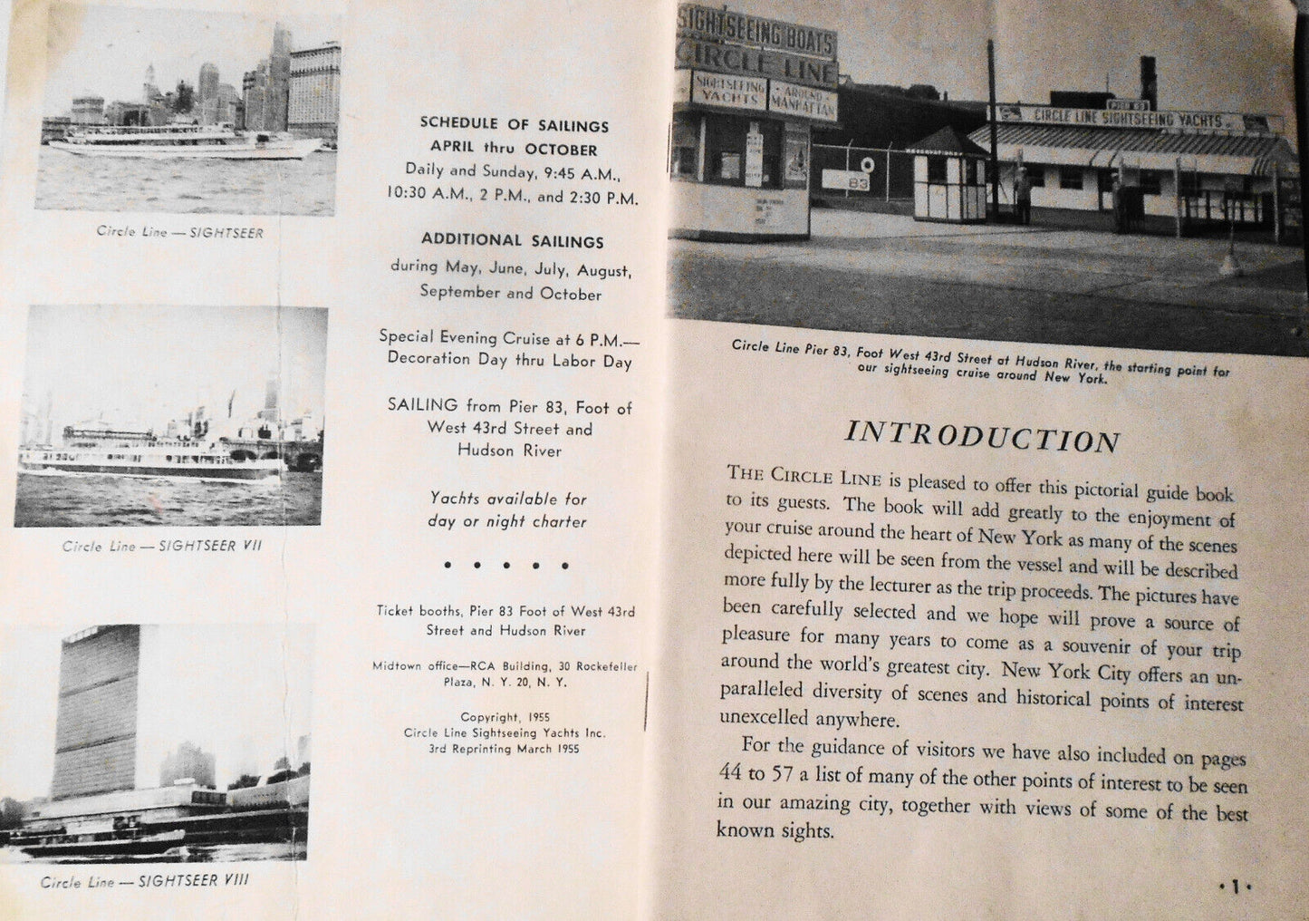 3 vintage New York City Guides - Lower East Side, Circle Cruise,  Pocket Map