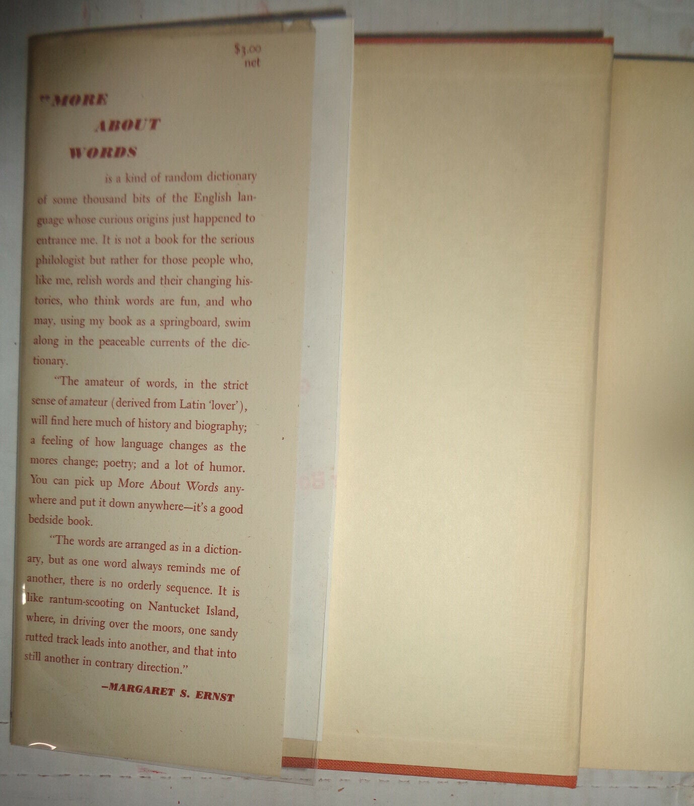 MORE ABOUT WORDS - [Signed]. By Margaret S Ernst. 1951. First Edition.