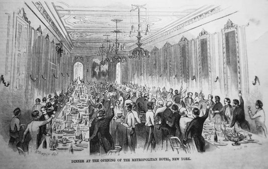 Dinner At The Opening Of The Metropolitan Hotel, New York -- Gleason's 1852