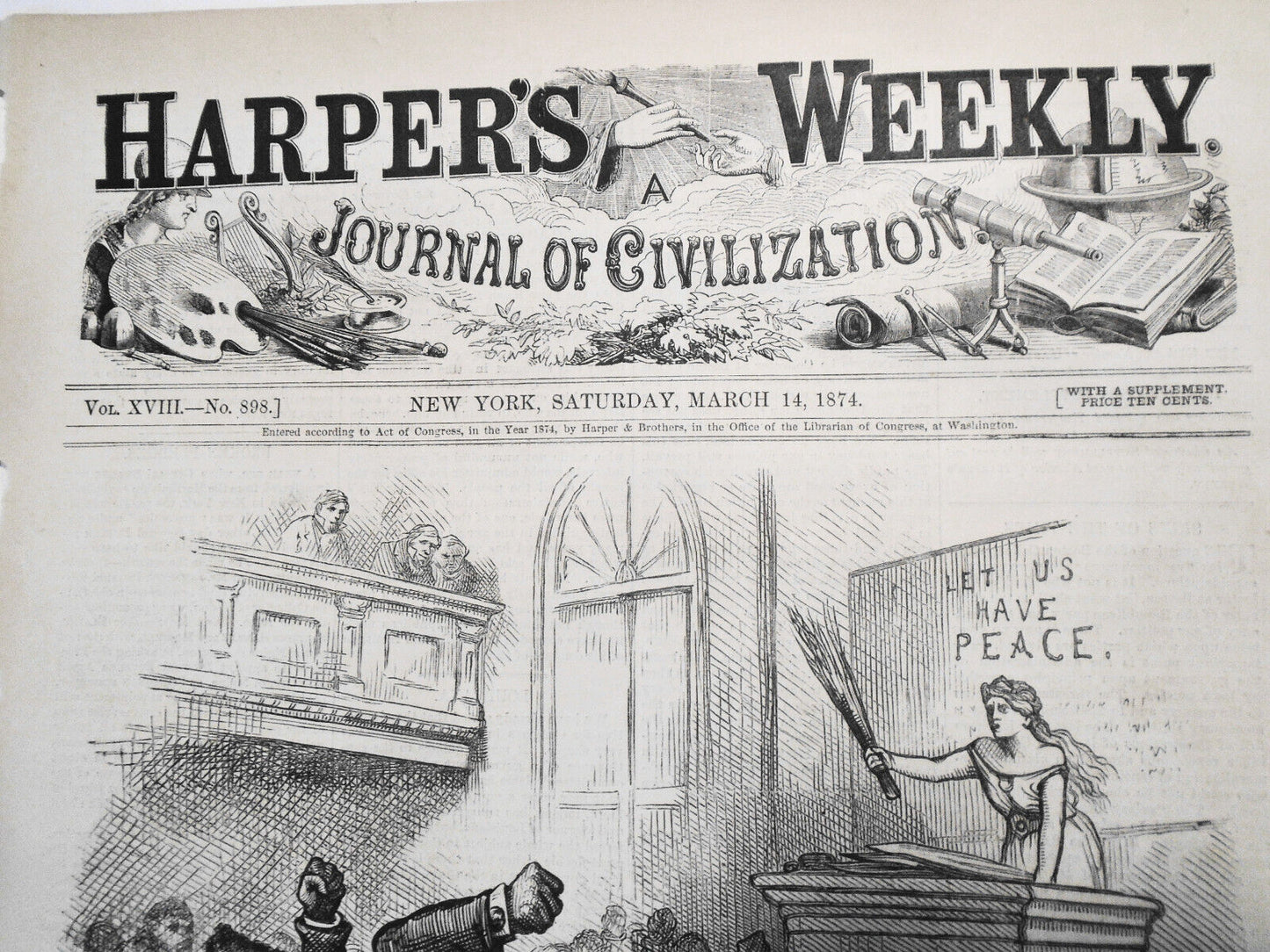 Colored Rule in a Reconstructed (?) State, by Thomas Nast. Harper's Weekly, 1874