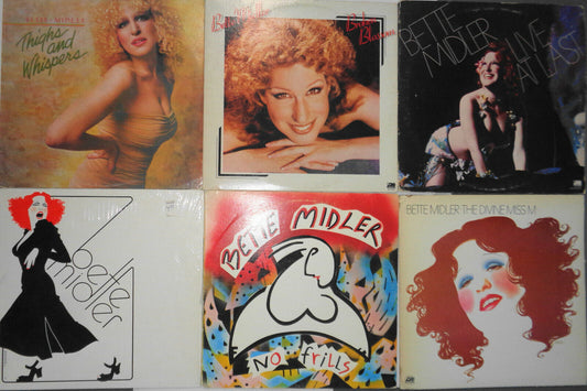 Bette Midler 6 LP lot : Thighs..., Live, Divine, Broken Blossom, No Frills...