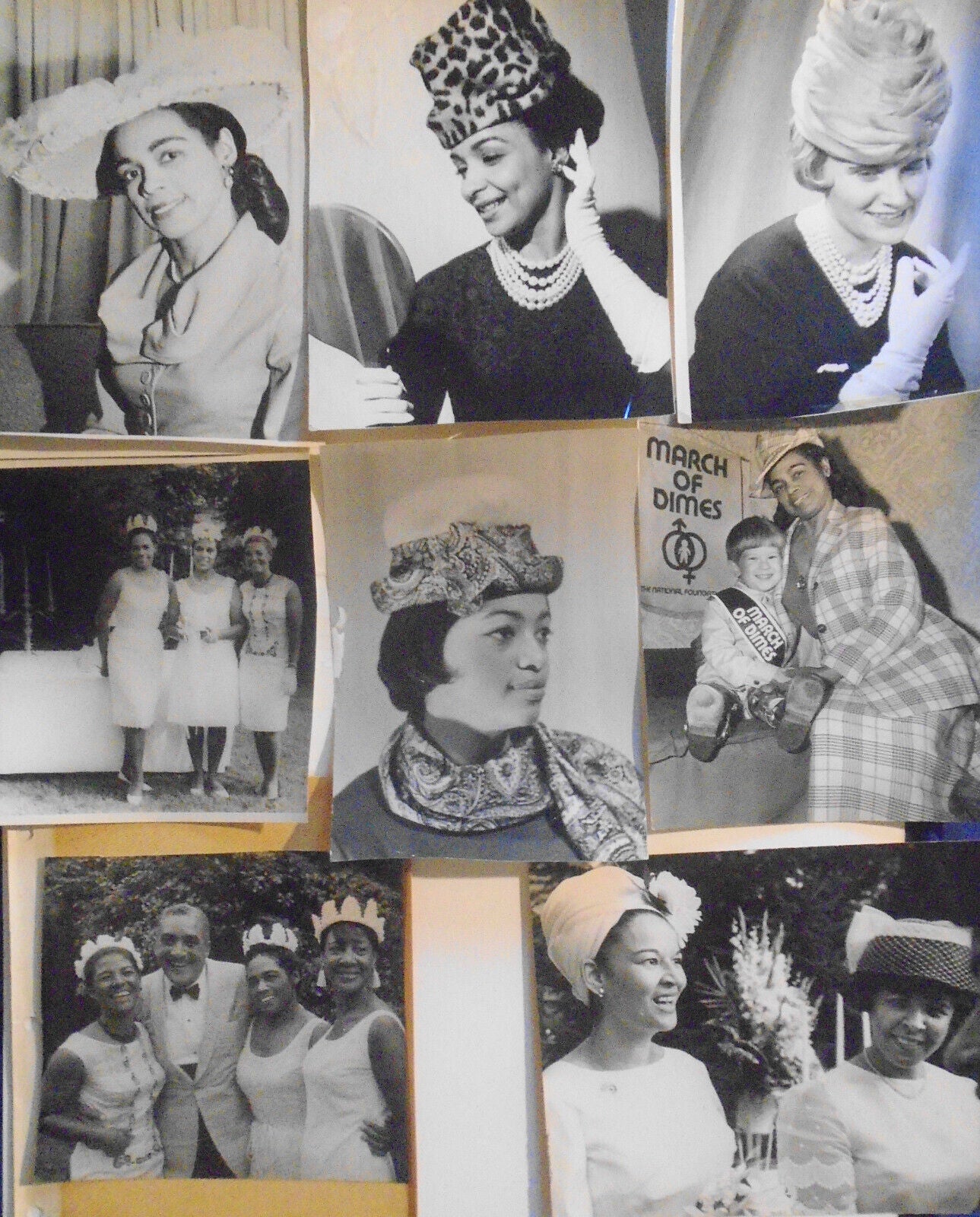 1960s Linda Page hats: 8 original photos. Designs by Coretta Scott King milliner