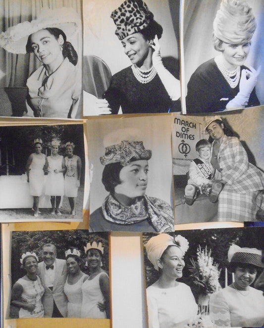 1960s Linda Page hats: 8 original photos. Designs by Coretta Scott King milliner