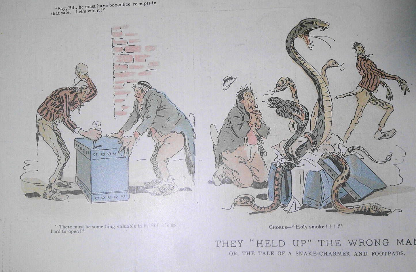 1894 They Held Up the Wrong Man - Tale of Snake-charmer. Judge Magazine original