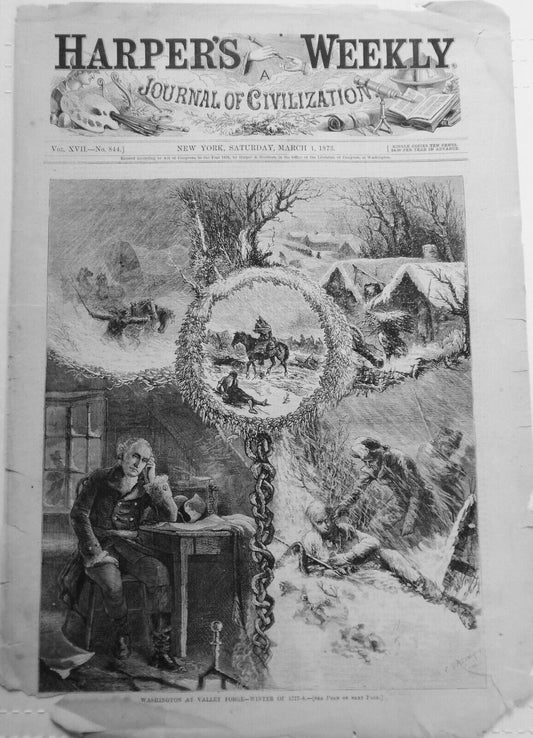 Washington At Valley Forge-winter Of 1777 - Harper's Weekly - March 1, 1873