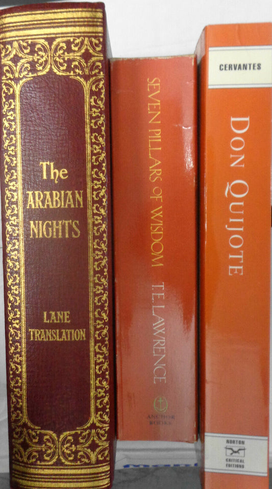 Arabian Nights, Don Quijote, Seven Pillars of Wisdom - Lot of 3 classics