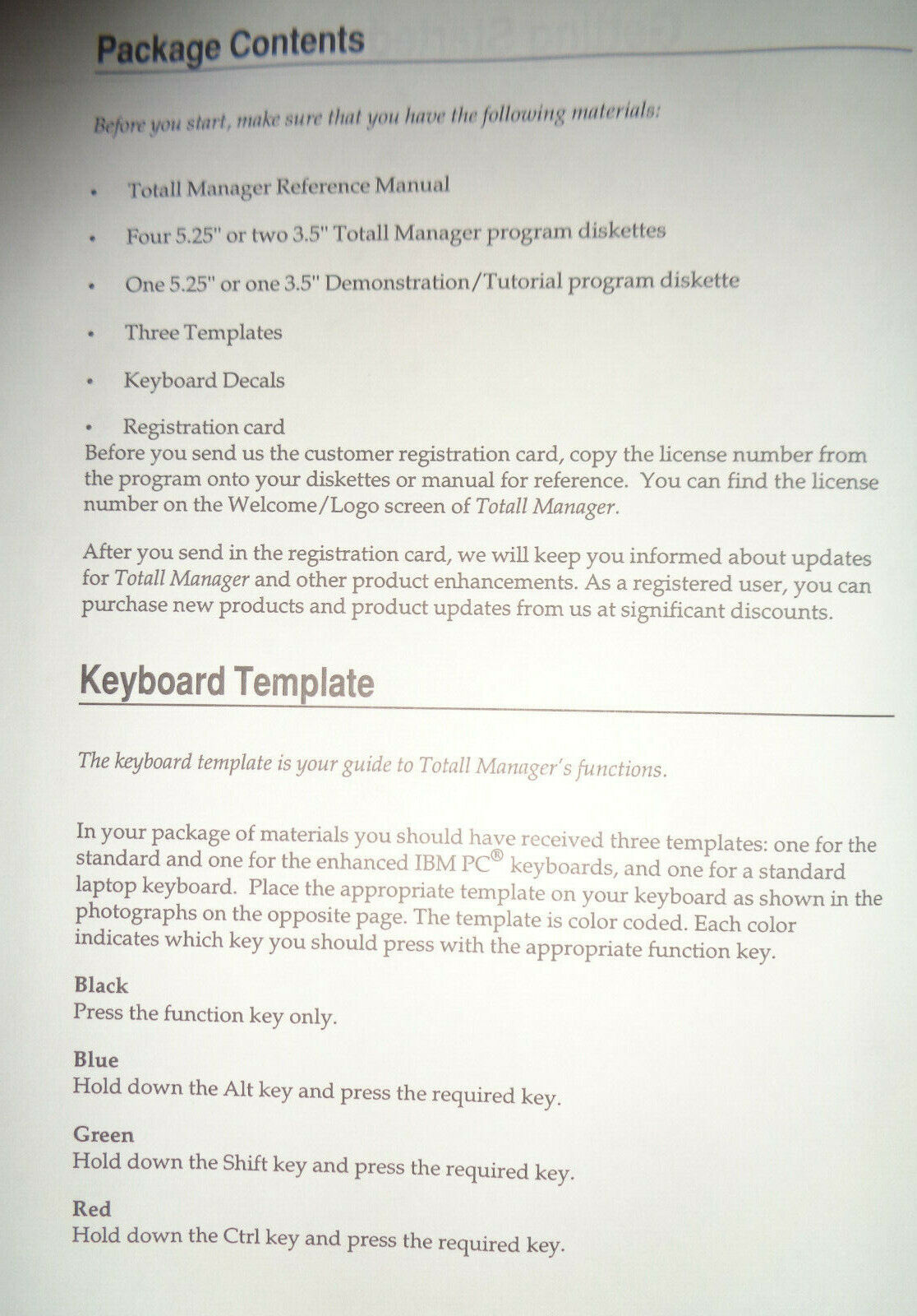 Totall Manager by Bartel Software - Contact management system for IBM PCs. 1990