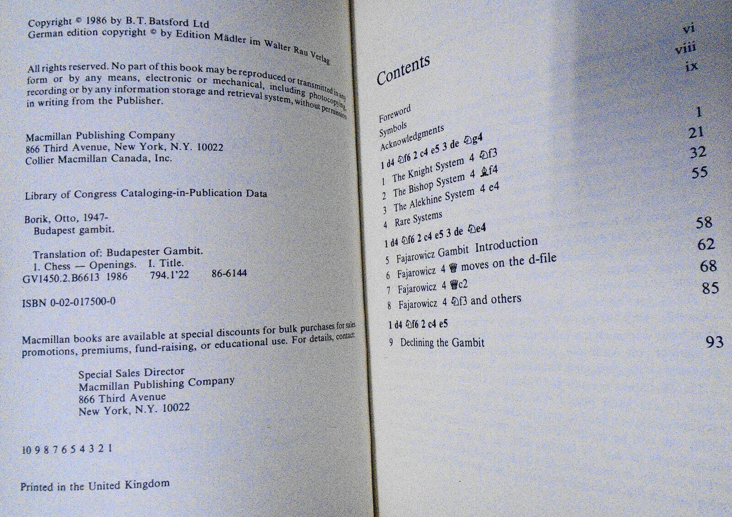 6 Chess Gambit books - Spanish, Benko, Queen's Accepted, Latvian, Budapest, Open