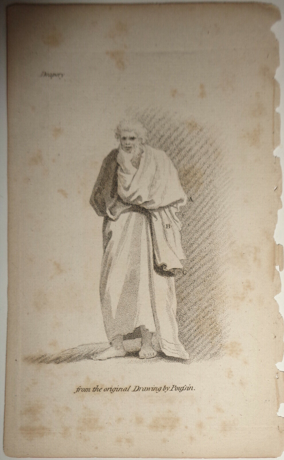 1787 Drapery : from original drawing by Poussin - from The Artist's Repository