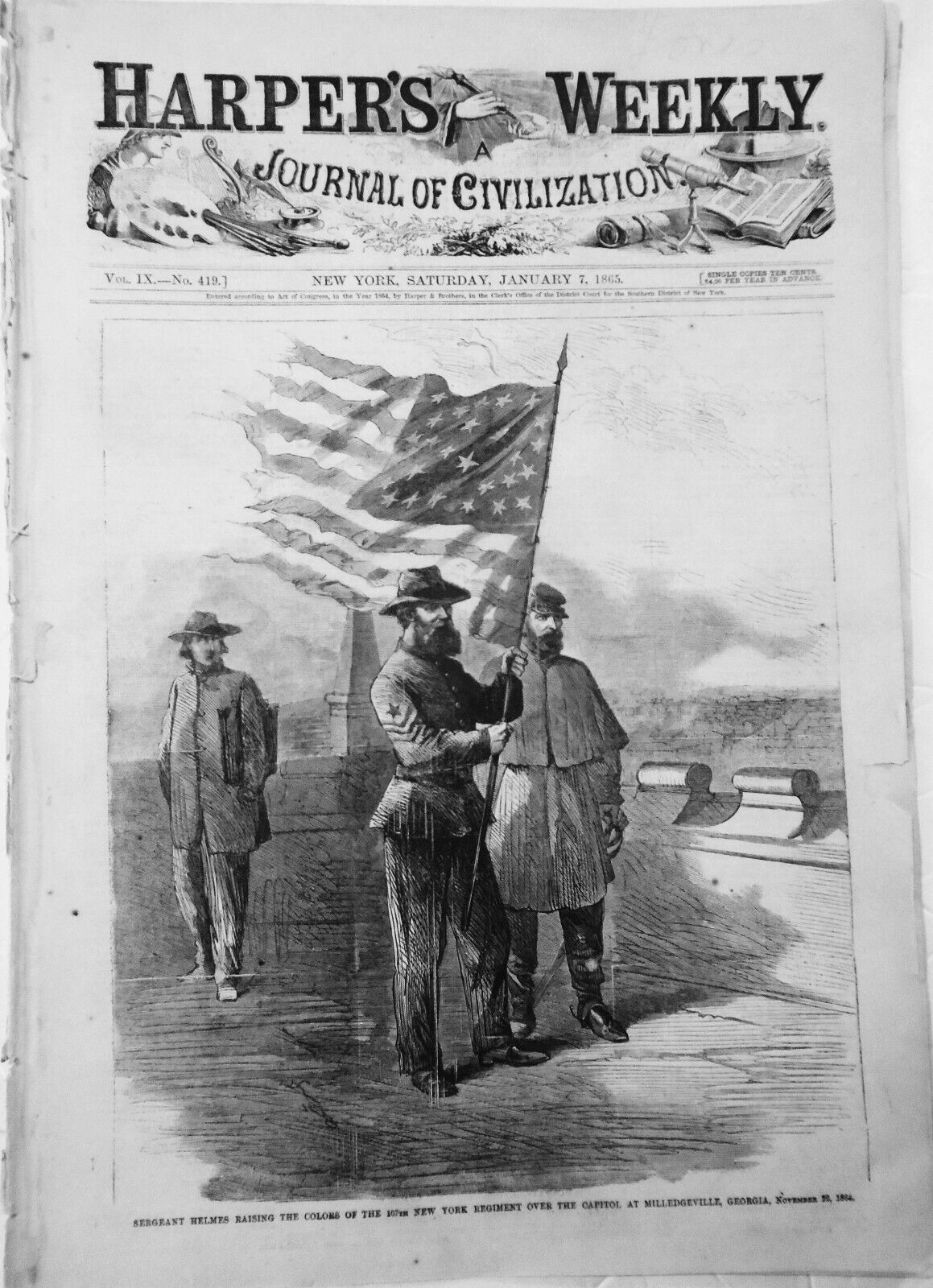Harper's Weekly January 7, 1865. Complete Original issue. Sherman takes Georgia.