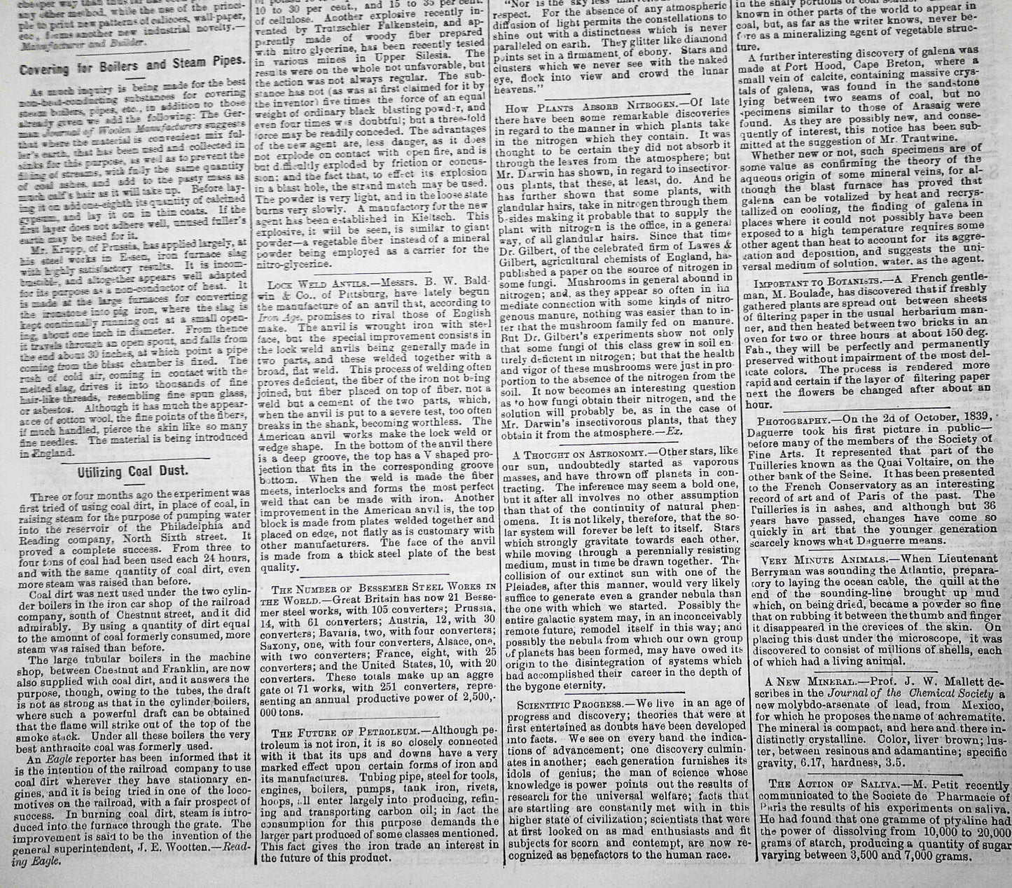 Mining and Scientific Press, March 11, 1876. Ballooning; Photo-lithography, etc