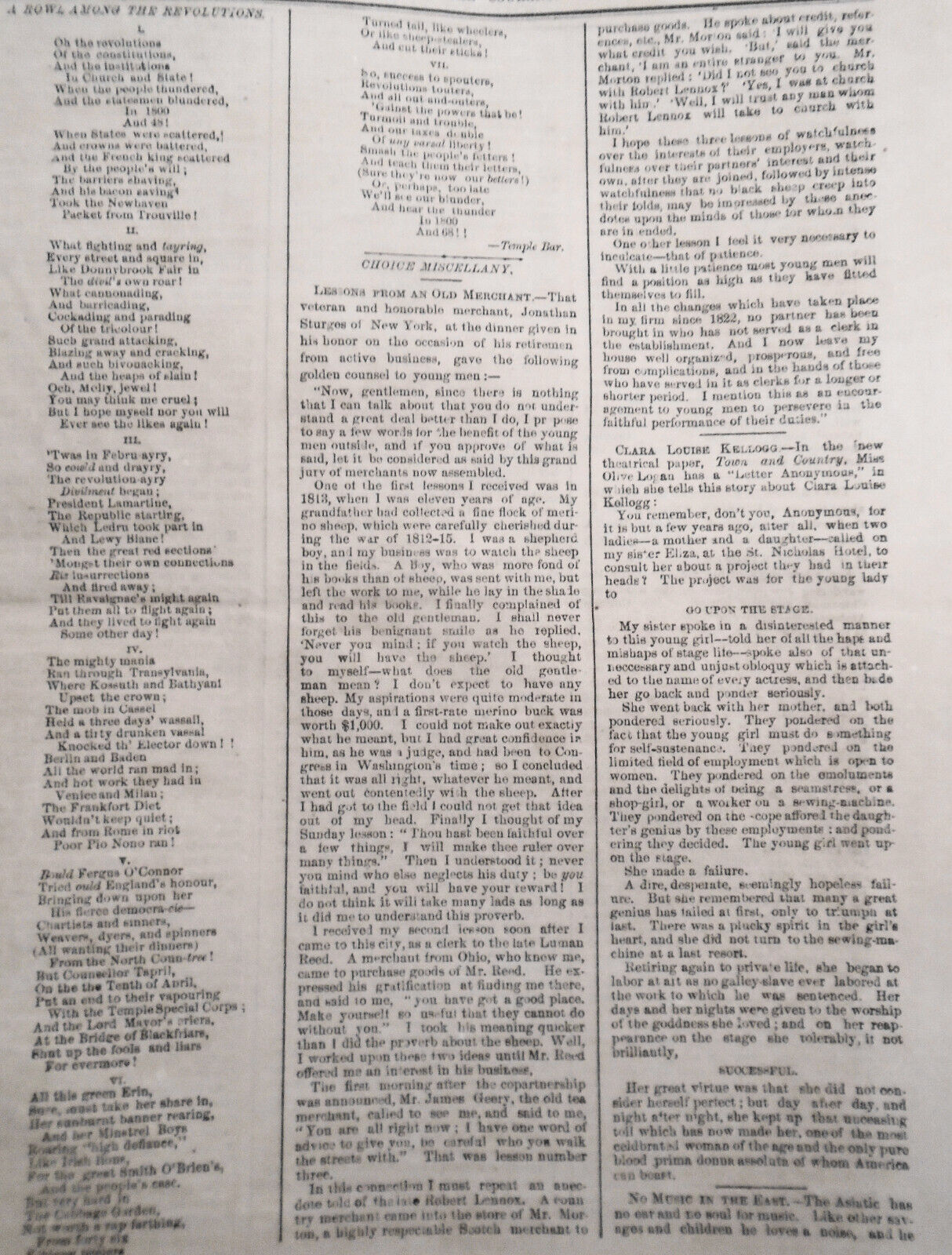 "Ole Bull in America" - Supplement To Connecticut Courant, February 22, 1868