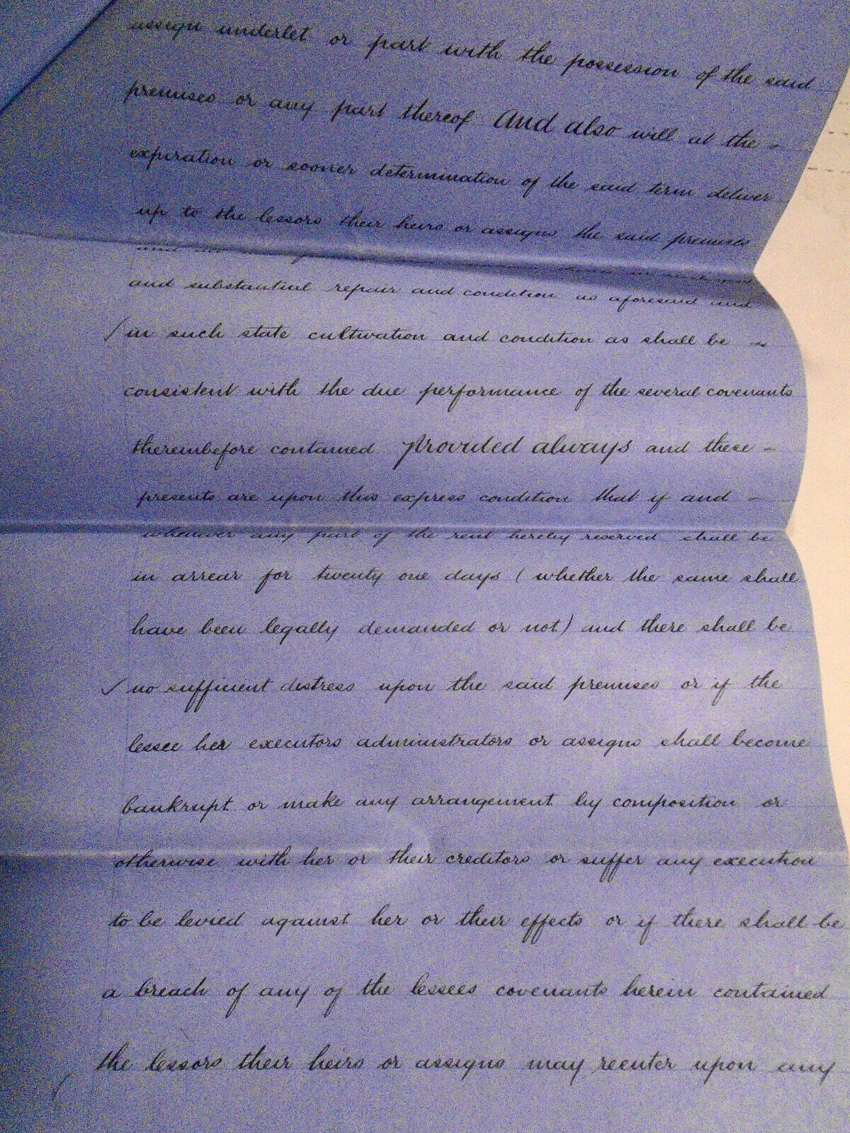 1889 Lease indenture. Hereford, England. Clark and Martin to Mrs. Annie Ballard.