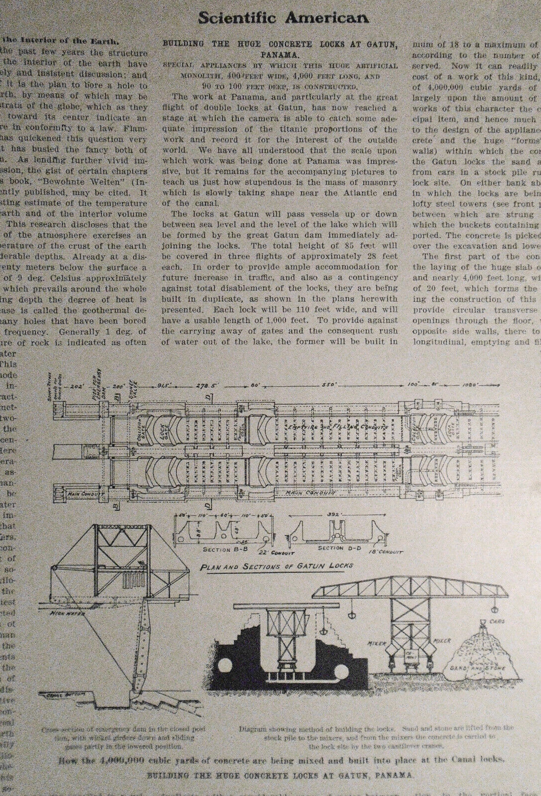 Building Huge Concrete Locks At Gatun Panama - April 2, 1910 Scientific American