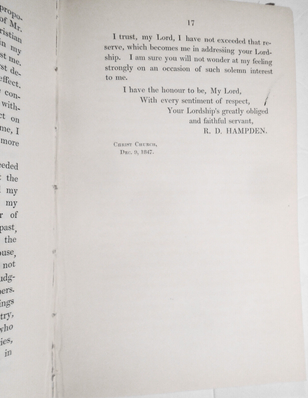 1847 A Letter to the Right Honourable Lord John Russell.., by Rev. R. D. Hampden