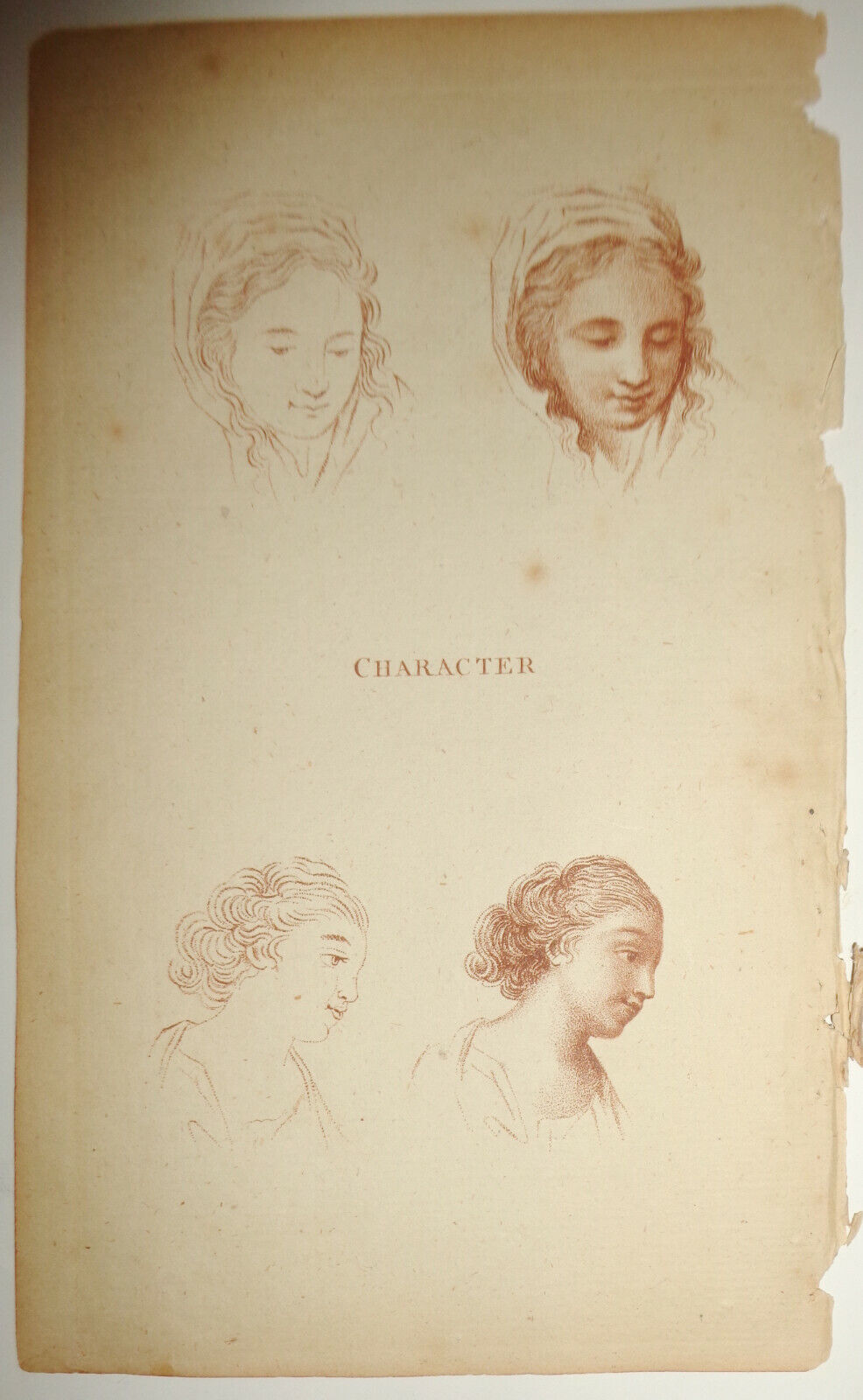 1786 - "Character" (Young Woman) - Plate from The Artist's Repository