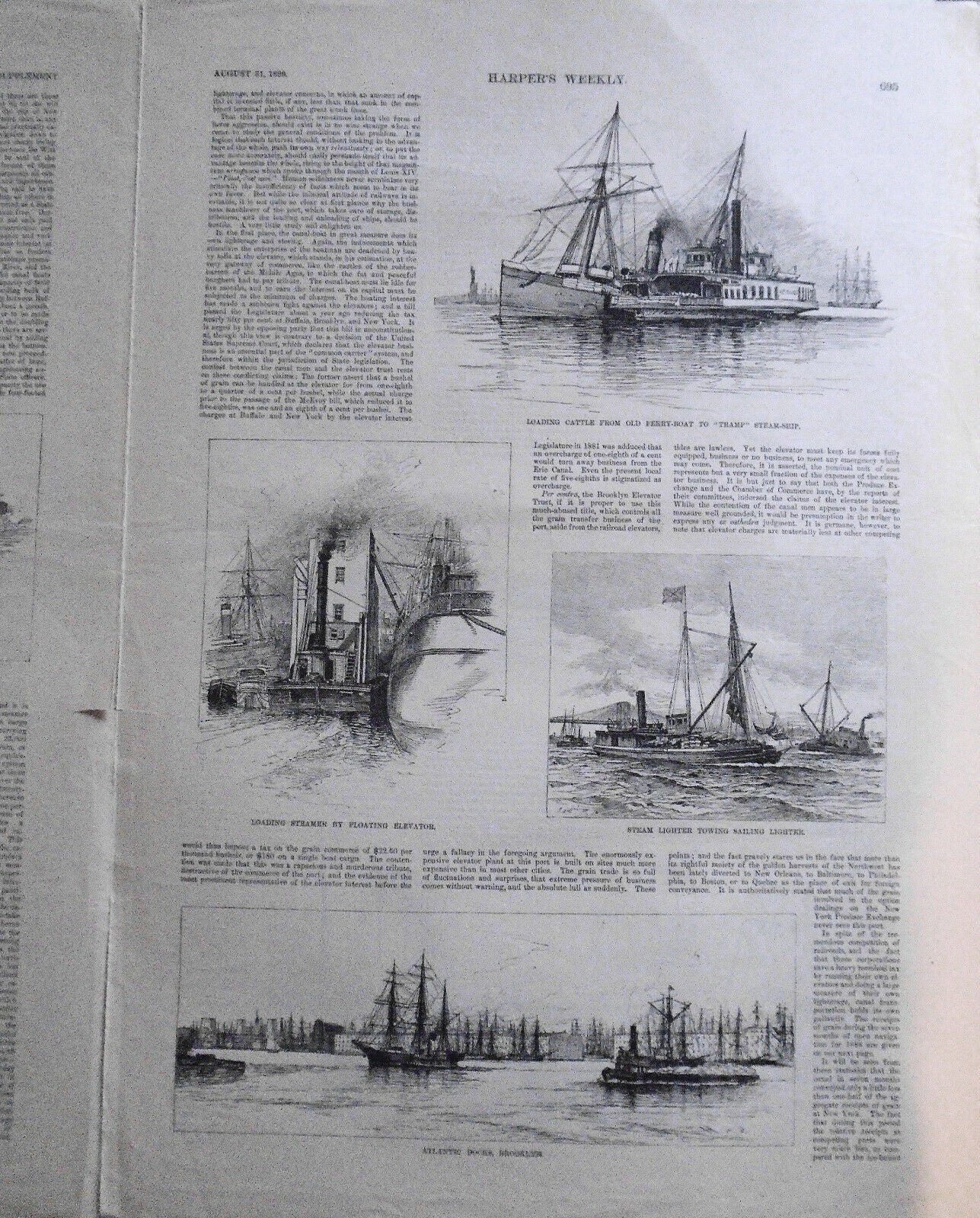 Terminal Facilities Of New York By Ferris. Harper's Weekly Aug 31, 1889. 4 Pages