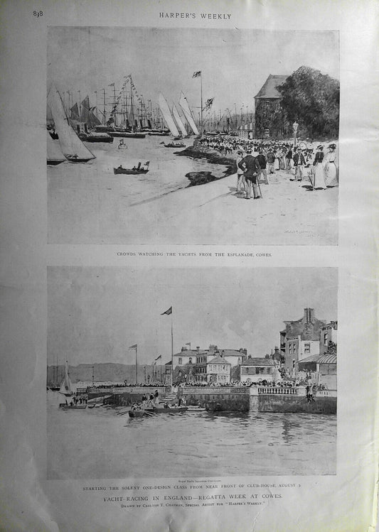 Yacht Racing in England - Regatta Week at Cowes - Harper's Weekly August 16 1899
