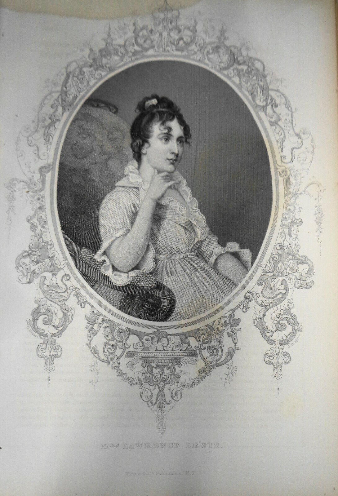 1860 -  Mrs. Lawrence Lewis - Engraved by J Rogers, after Gilbert Stuart