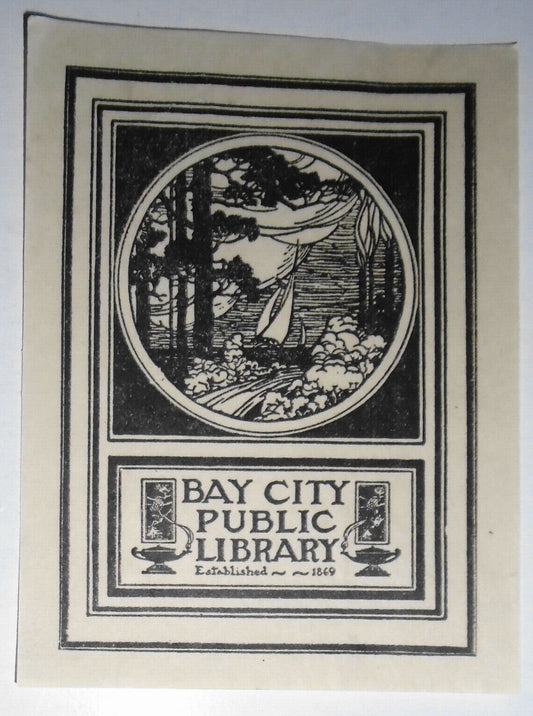 Bay City Public Library, Ex Libris Bookplate - 1930's