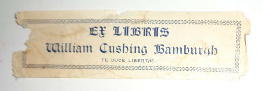 William Cushing Bamburgh, Ex Libris Bookplate