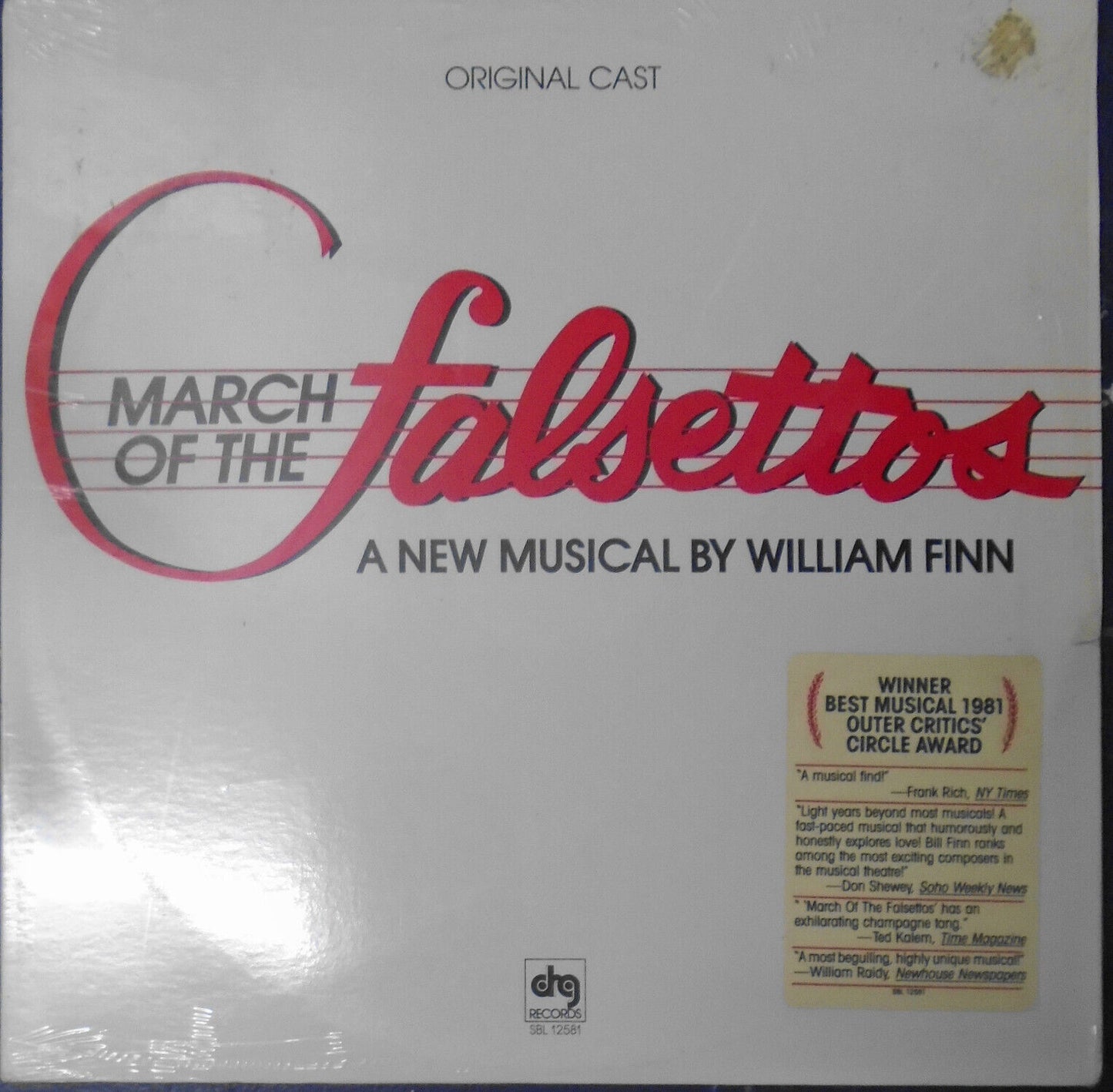 SEALED March Of The Falsettos, by William Finn – Original cast LP  SBL 12581 NEW