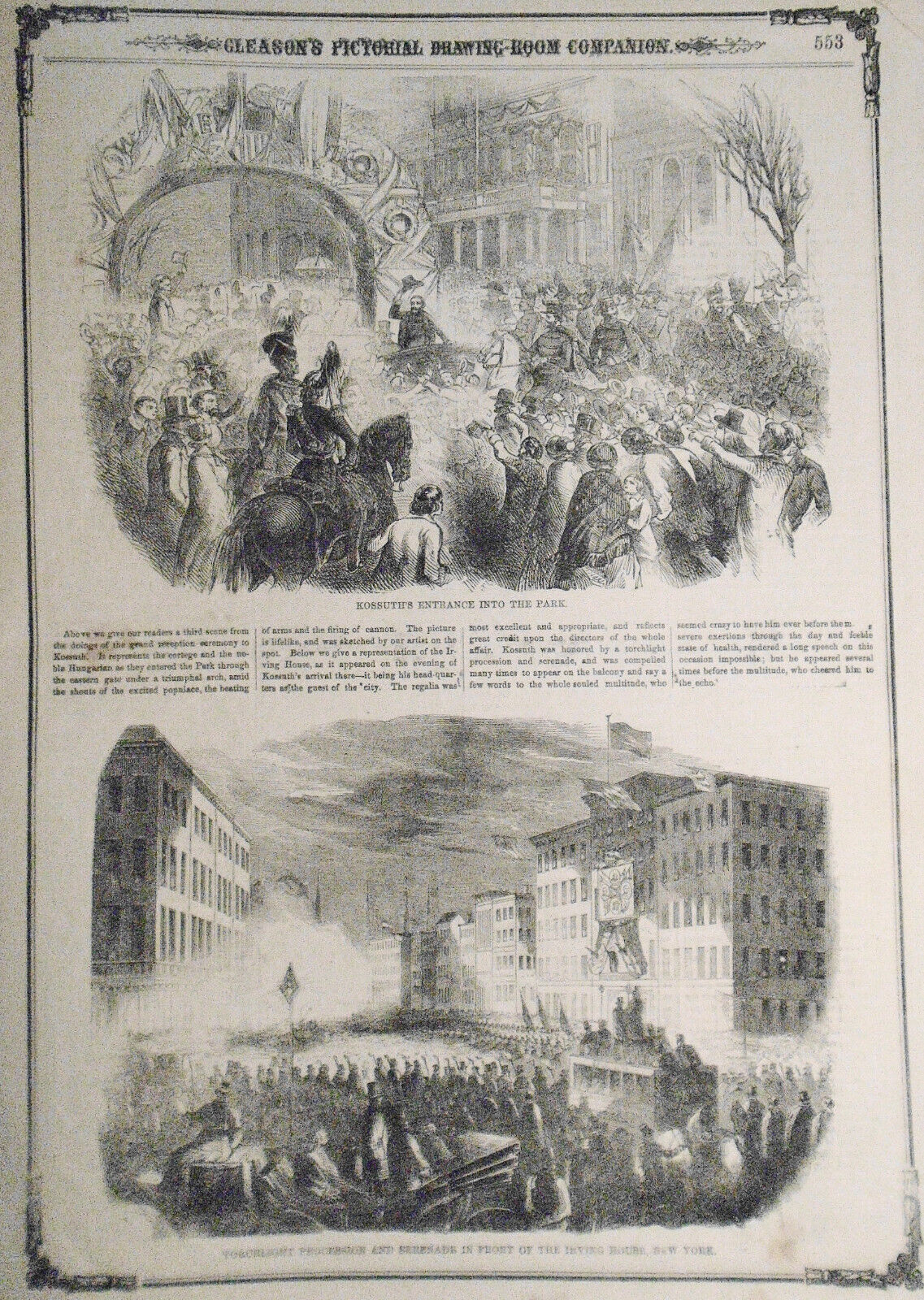 Gleason's Pictorial - December 27, 1851. Much on Kossuth