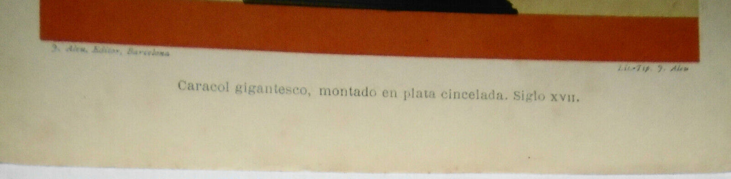 EUROPA - Joyeria esmaltada & Caracol gigantesco lithographs circa 1890 by J Aleu