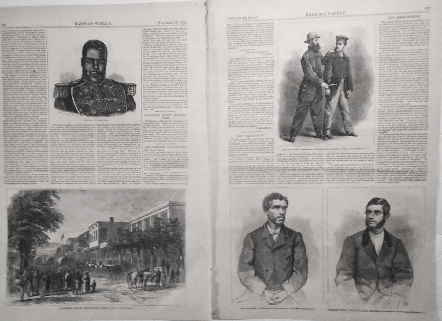 1865 General Lamothe - rebellion in Haiti and Jamaica. Original, Story & Print