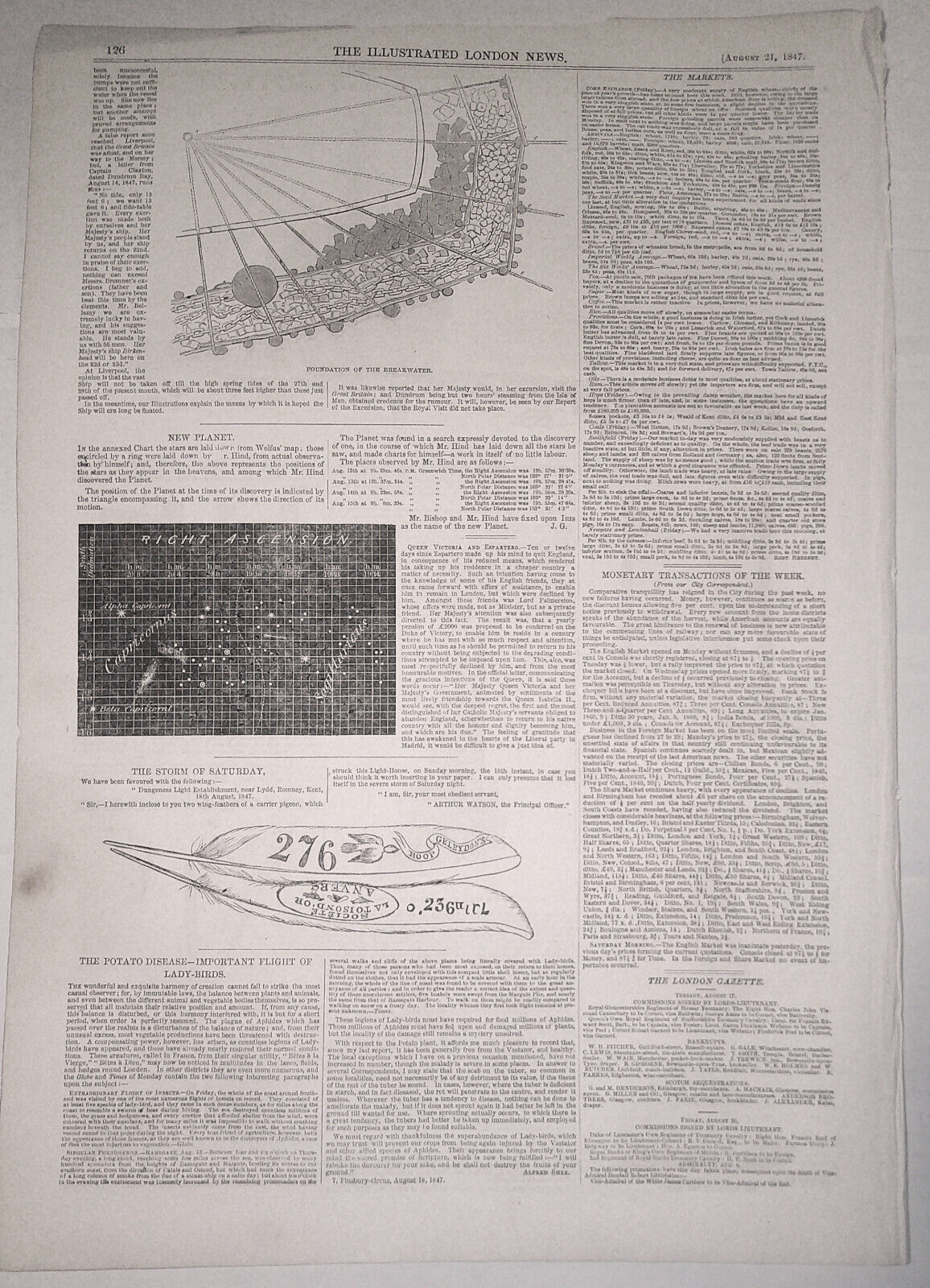 The "Great Britain" Steamship - August 21, 1847 Illustrated London News section
