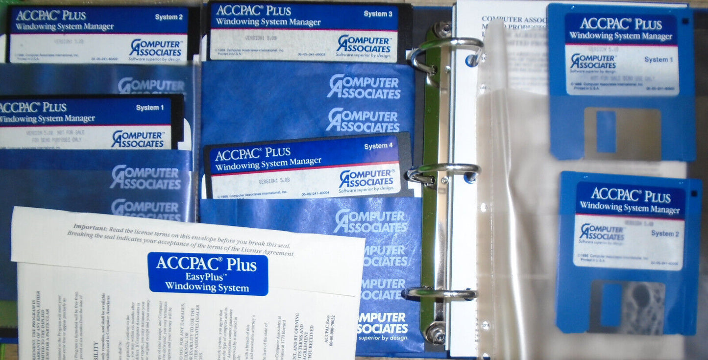 ACCPAC Plus by Computer Associates - GL, AR, AP,  Payroll, Graphics...  1988 NEW