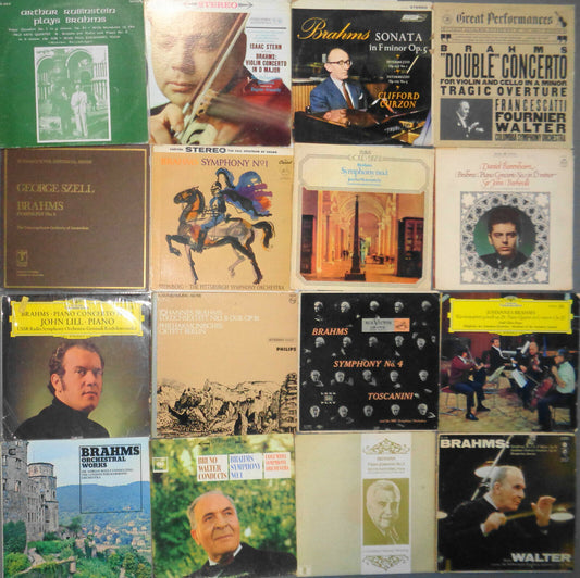 16 Brahms LPs lot - Rubinstein, Stern, Curzon, Fournier, Francescatti, Schnabel